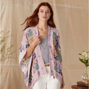 TOLANI Raelyn Embroidered Mosaic Kimono Lavender